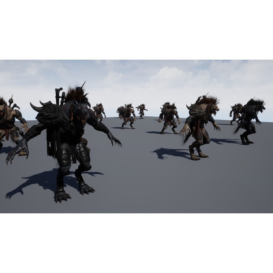 Gnoll Warrior 3D Model – Rigged Low-Poly Character with Animations - View 33
