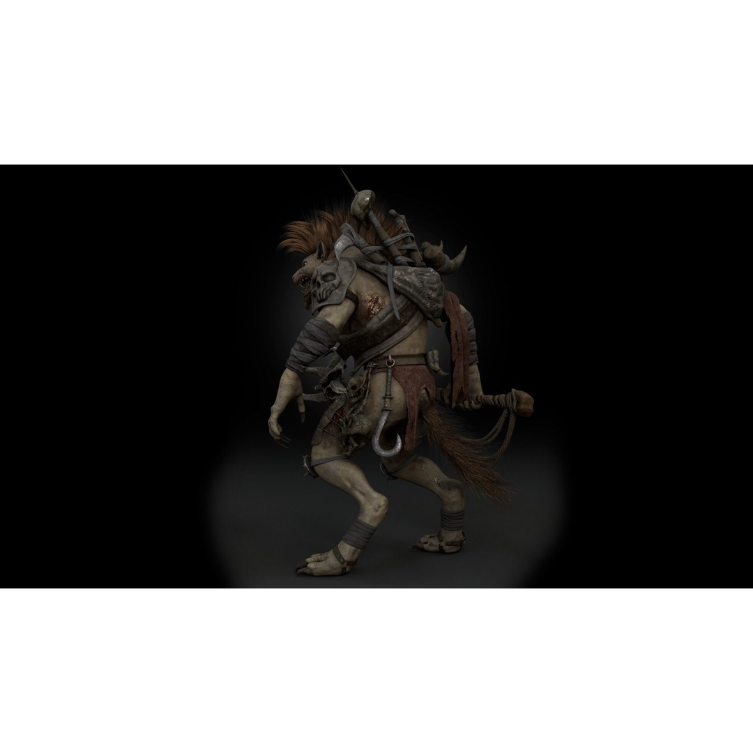 Gnoll Warrior 3D Model – Rigged Low-Poly Character with Animations - View 5