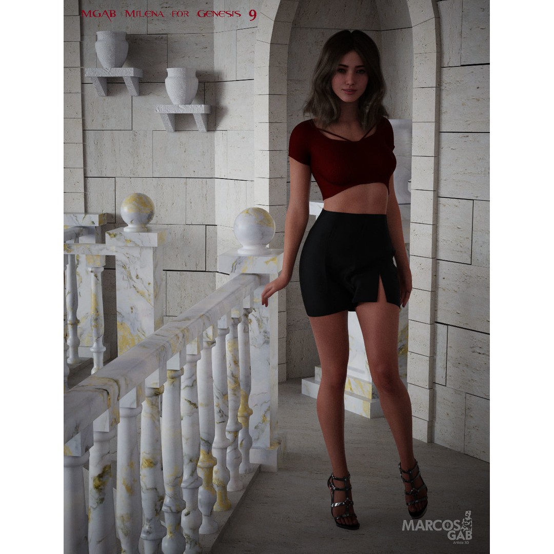 MGAB Maely 3D Model – Italian Woman Character for Genesis 9 - View 14