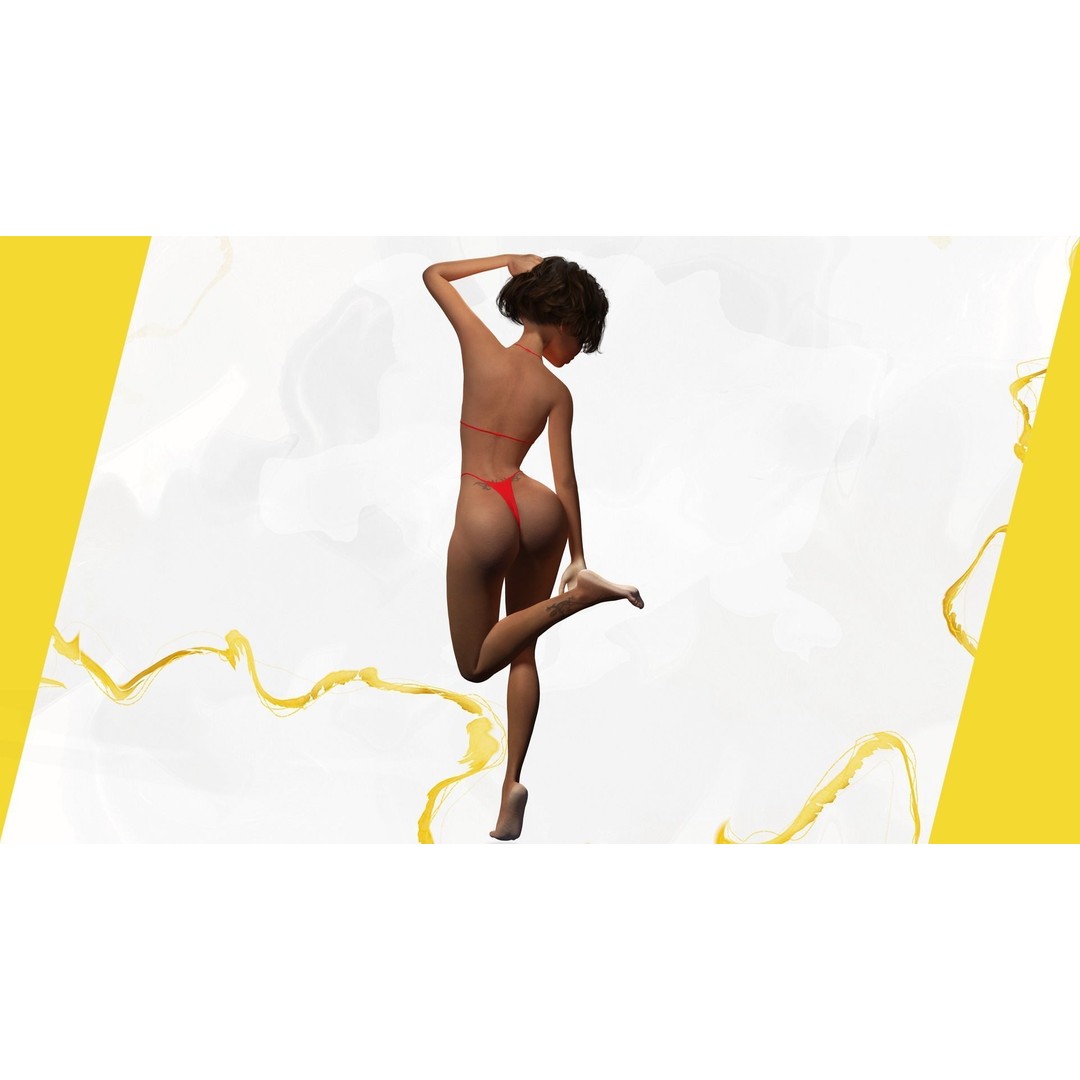 Afro American Female Character 3D Model – Low Poly Toon Design, Rigged - View 14