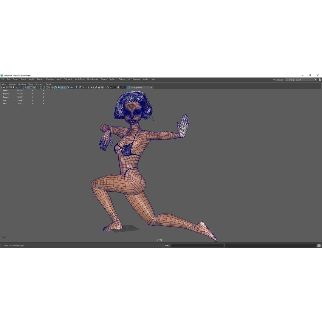 Afro American Female Character 3D Model – Low Poly Toon Design, Rigged - View 26