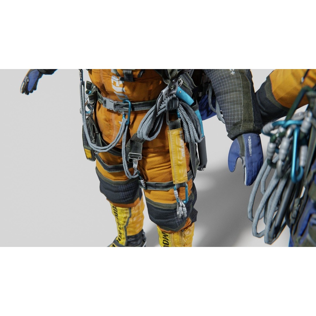 Explorer Mountain Climber 3D Model – Low Poly Character with PBR Textures - View 11