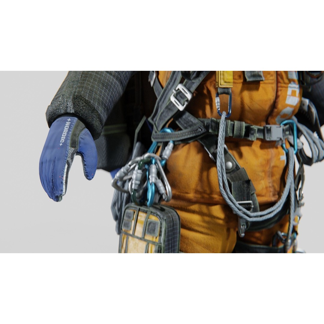 Explorer Mountain Climber 3D Model – Low Poly Character with PBR Textures - View 12
