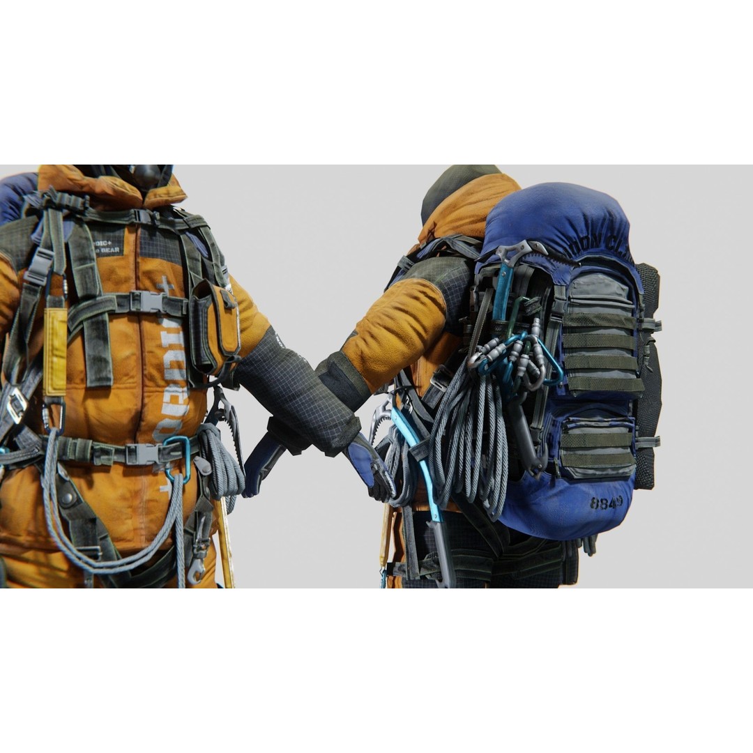 Explorer Mountain Climber 3D Model – Low Poly Character with PBR Textures - View 13
