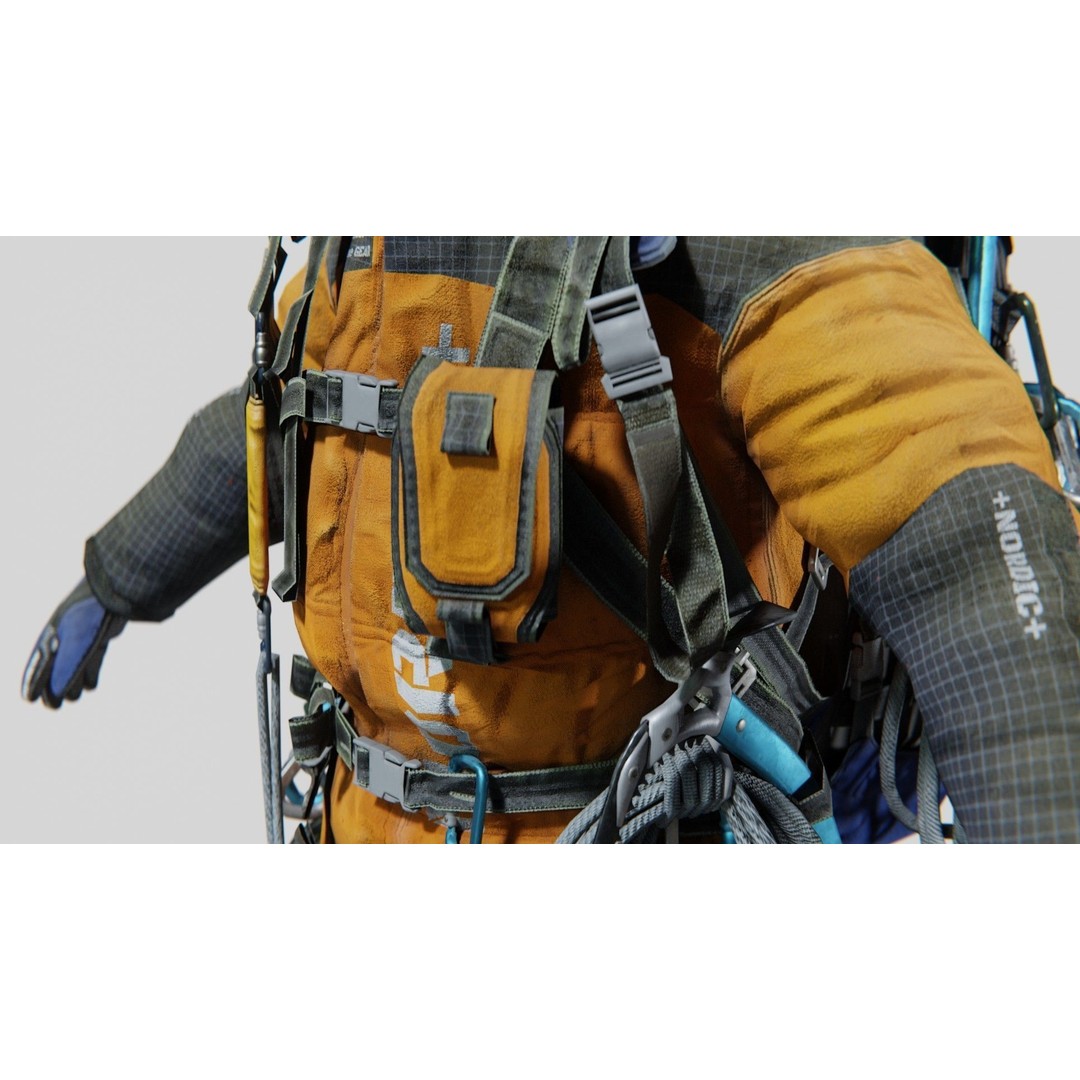 Explorer Mountain Climber 3D Model – Low Poly Character with PBR Textures - View 14