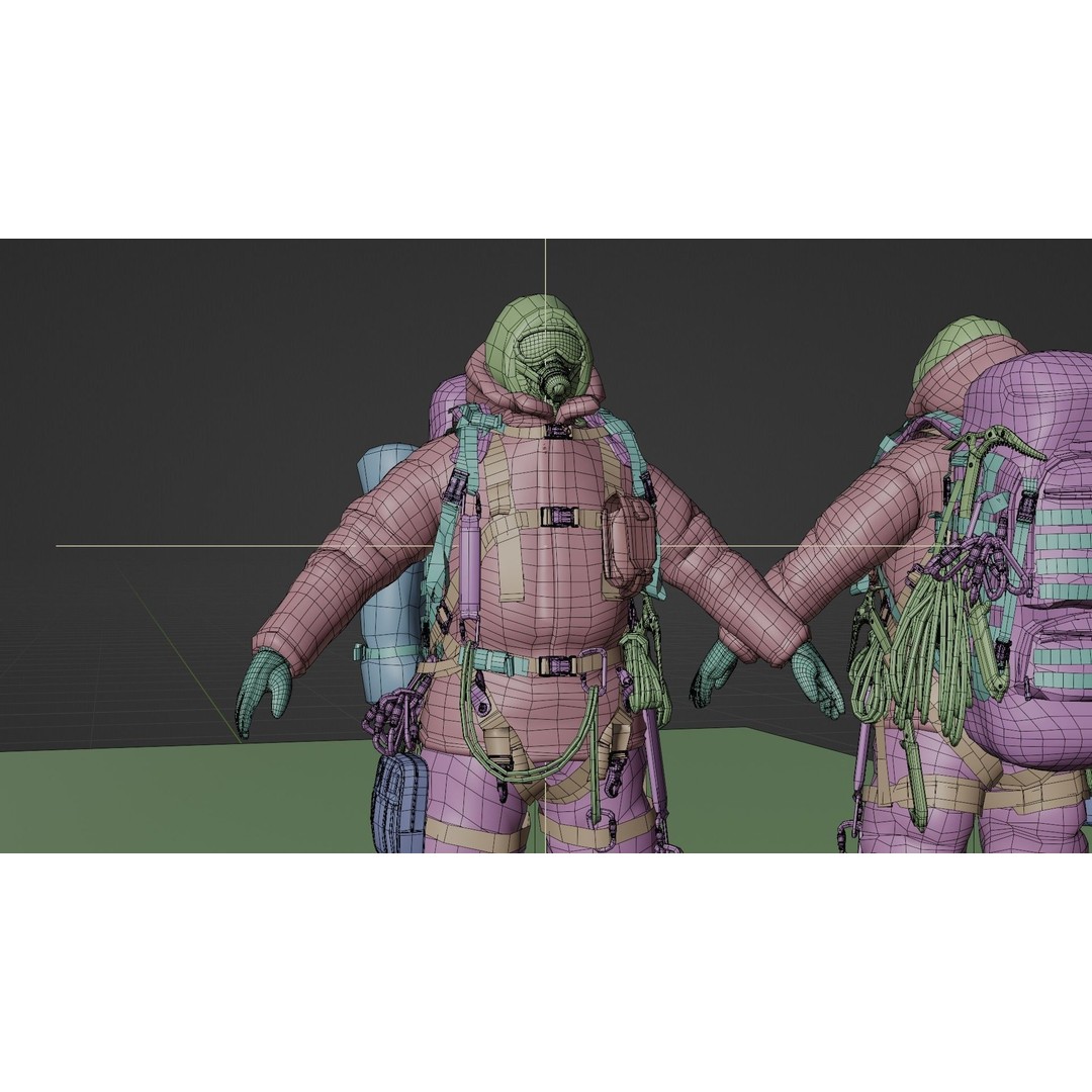 Explorer Mountain Climber 3D Model – Low Poly Character with PBR Textures - View 17