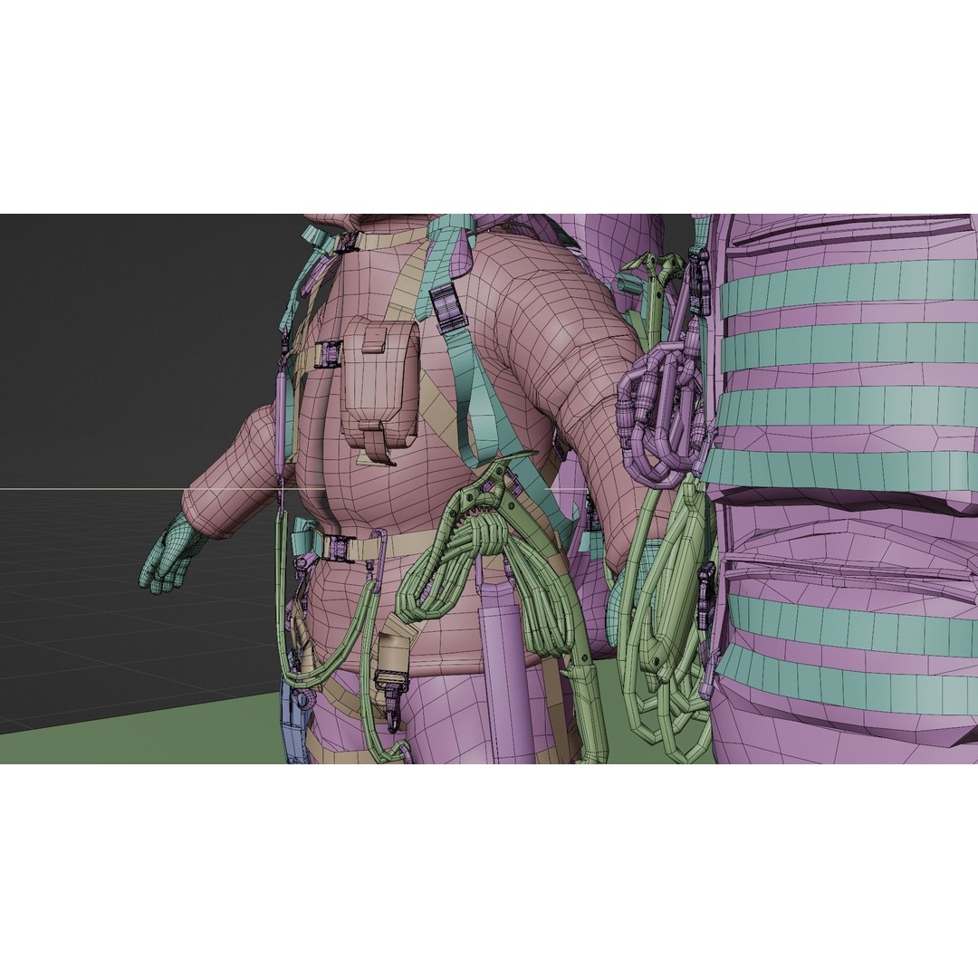 Explorer Mountain Climber 3D Model – Low Poly Character with PBR Textures - View 19