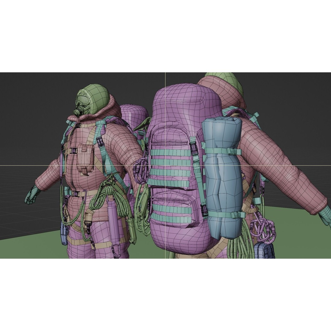 Explorer Mountain Climber 3D Model – Low Poly Character with PBR Textures - View 20