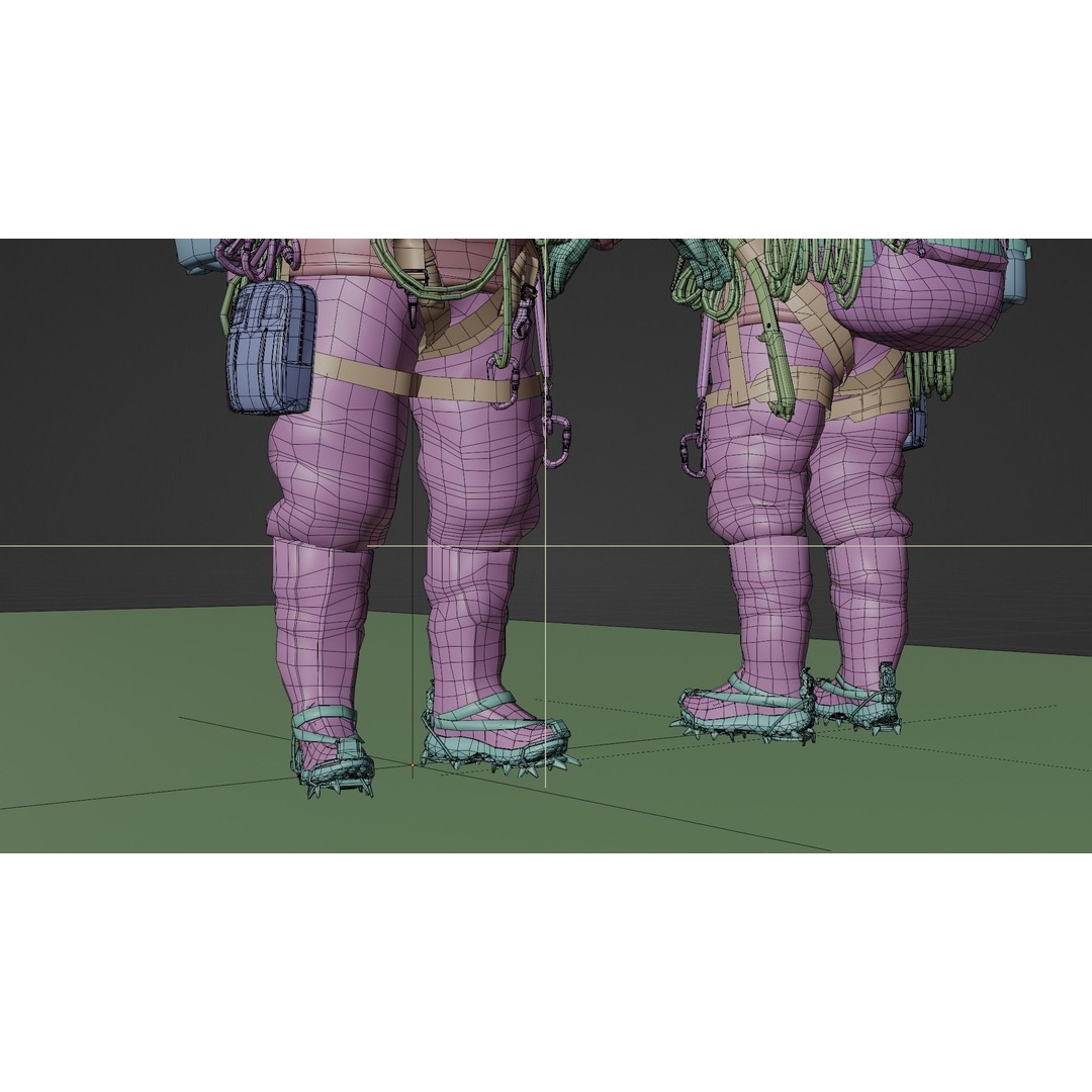 Explorer Mountain Climber 3D Model – Low Poly Character with PBR Textures - View 22