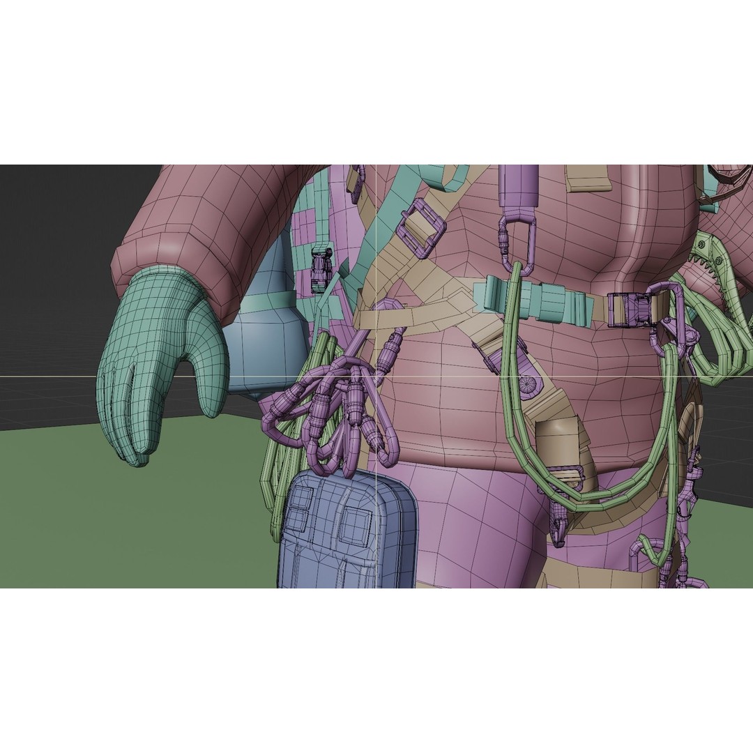 Explorer Mountain Climber 3D Model – Low Poly Character with PBR Textures - View 24