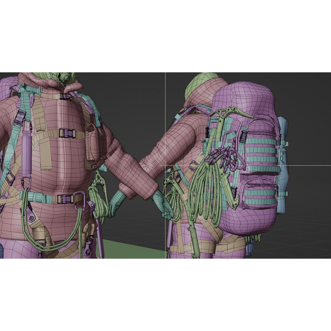 Explorer Mountain Climber 3D Model – Low Poly Character with PBR Textures - View 25