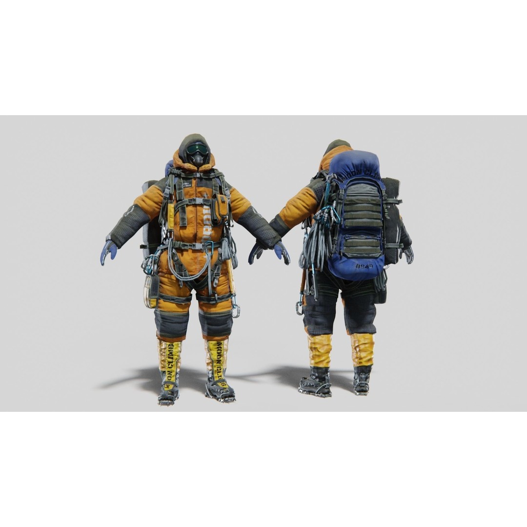 Explorer Mountain Climber 3D Model – Low Poly Character with PBR Textures - View 4