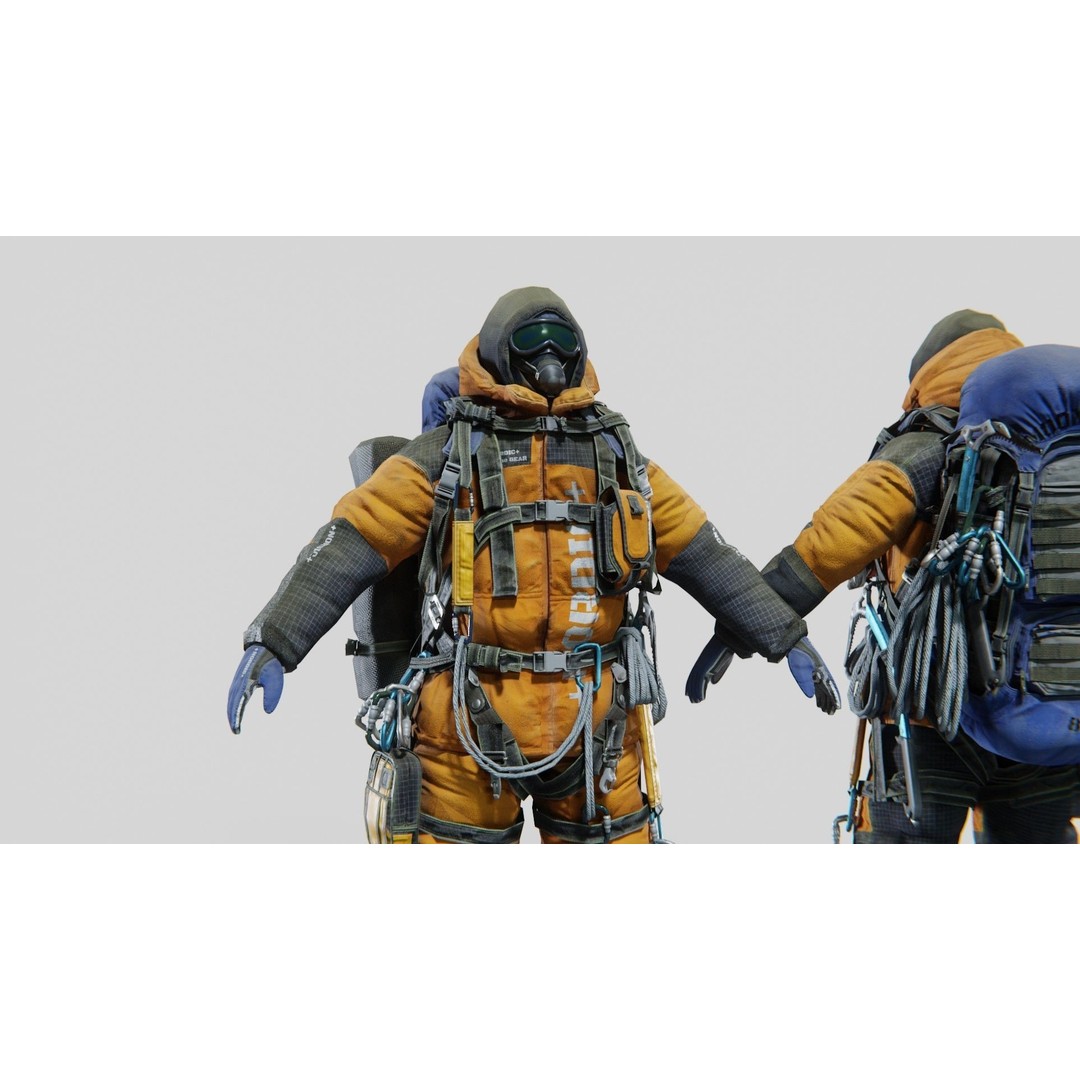 Explorer Mountain Climber 3D Model – Low Poly Character with PBR Textures - View 5