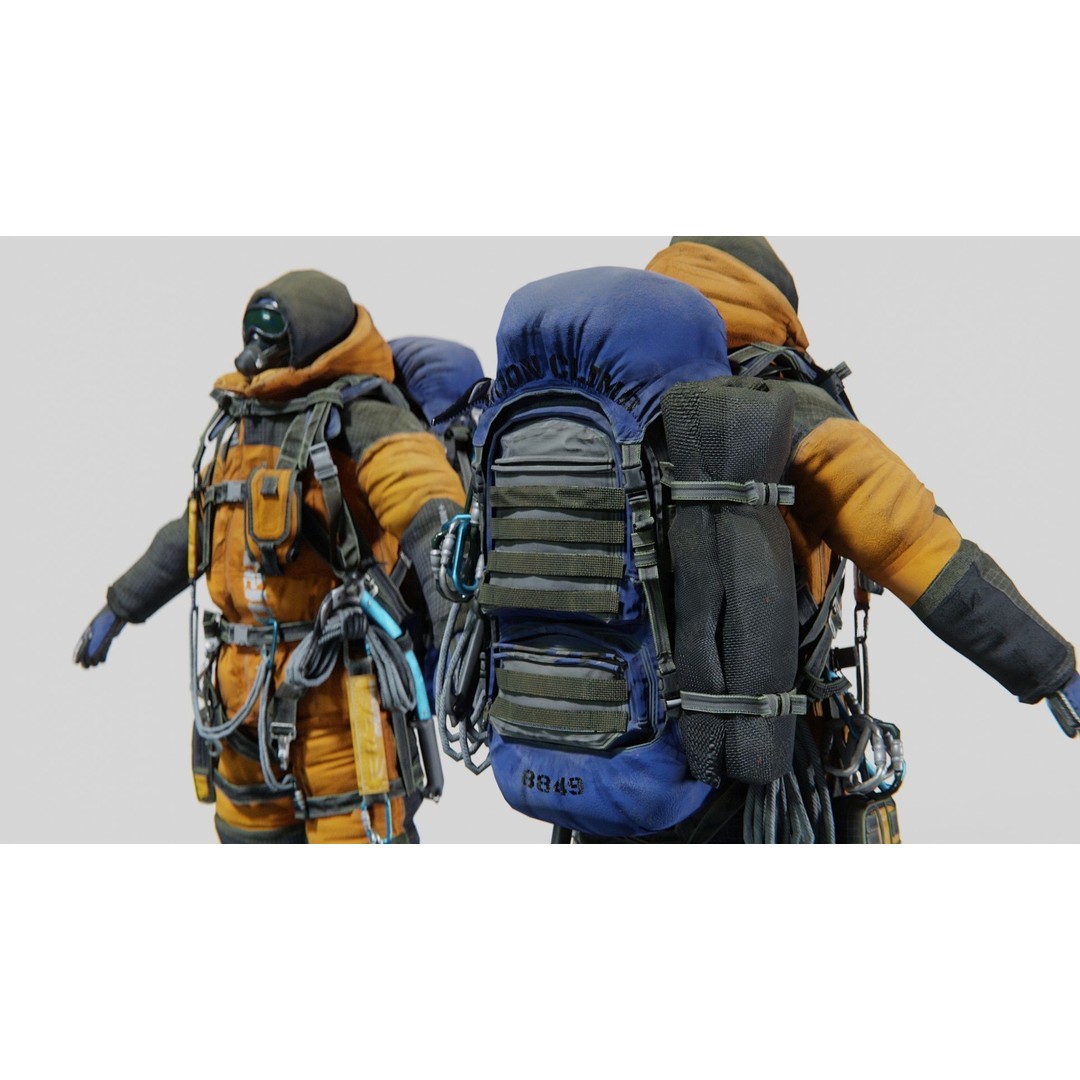 Explorer Mountain Climber 3D Model – Low Poly Character with PBR Textures - View 8