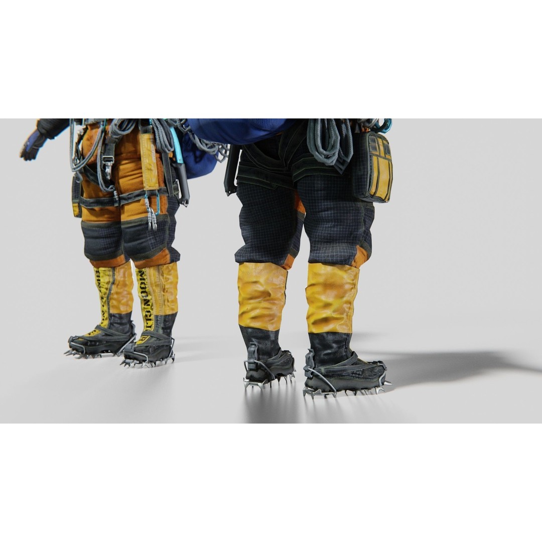 Explorer Mountain Climber 3D Model – Low Poly Character with PBR Textures - View 9