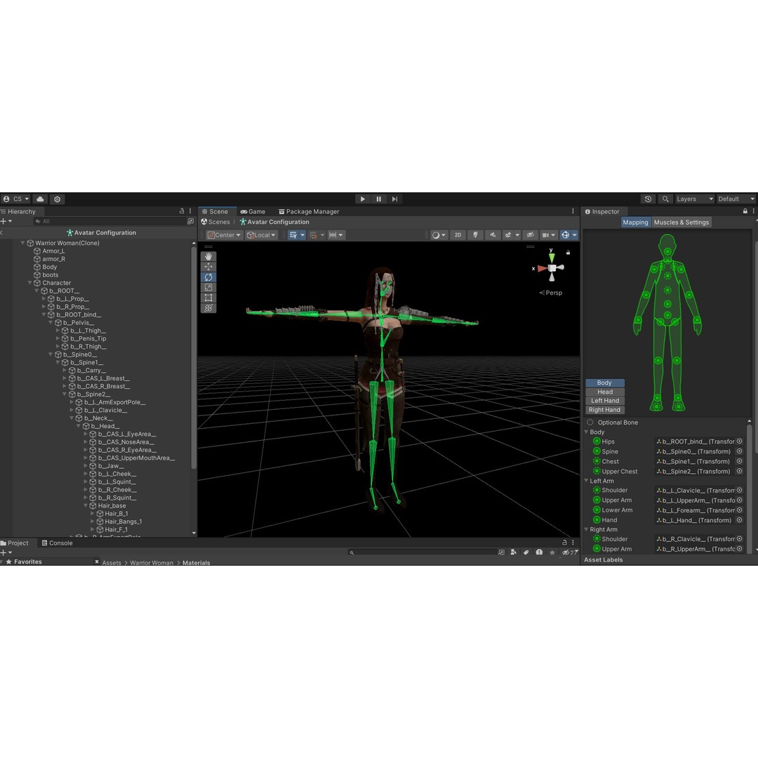 Warrior Woman 3D Model – Low Poly Game Ready Character, FBX - View 10