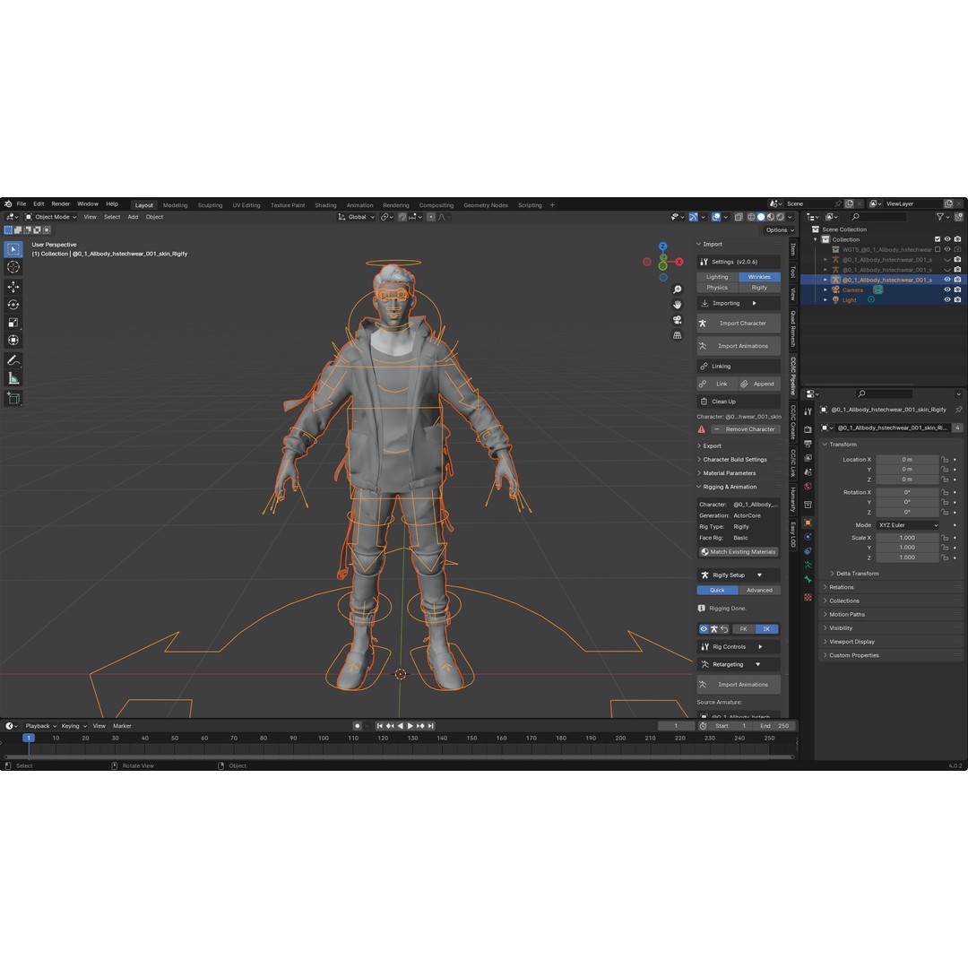 Rigged Techwear Man 3D Model – Low Poly Sci-Fi Character, FBX - View 10