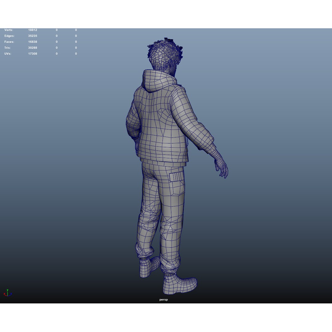 Rigged Techwear Man 3D Model – Low Poly Sci-Fi Character, FBX - View 7