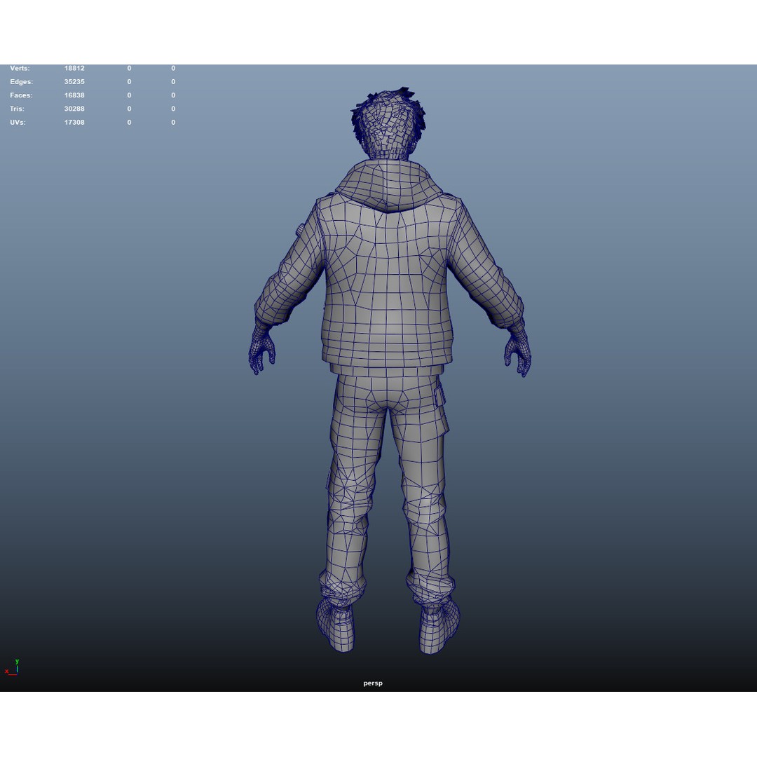 Rigged Techwear Man 3D Model – Low Poly Sci-Fi Character, FBX - View 8