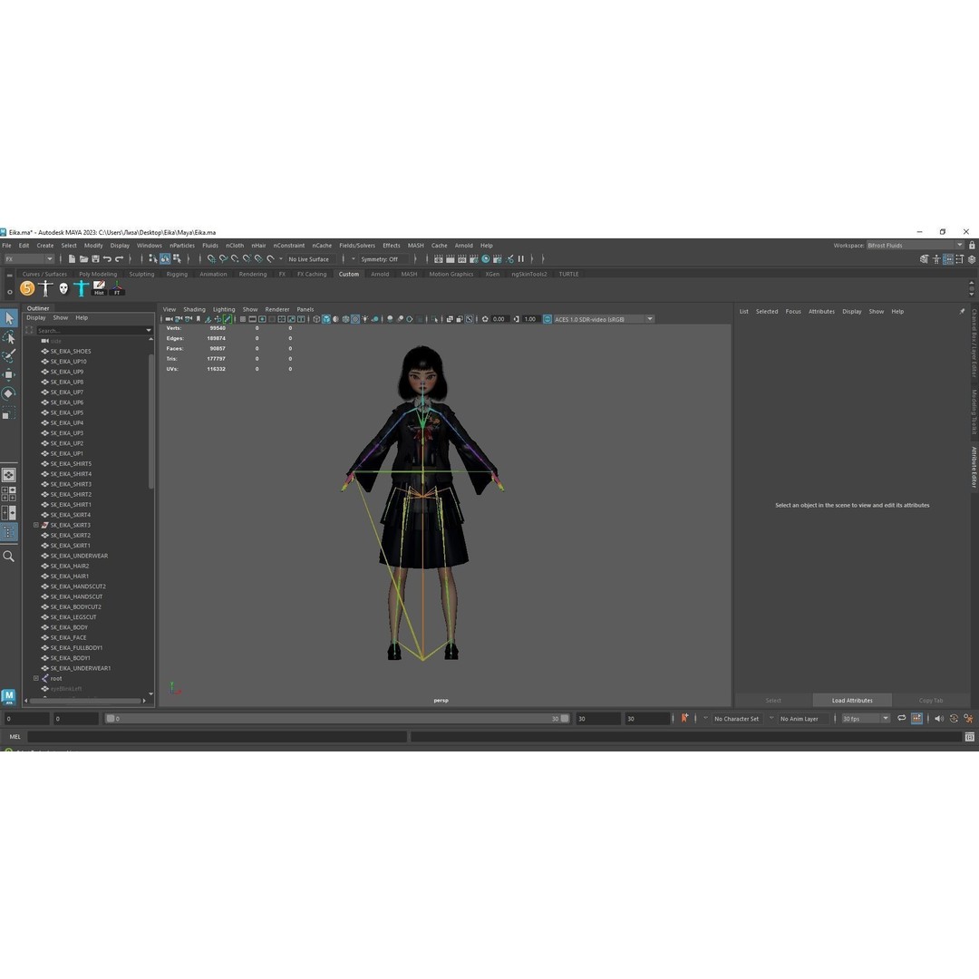 Eika 3D Model – Game-Ready Low-Poly Character with Customization