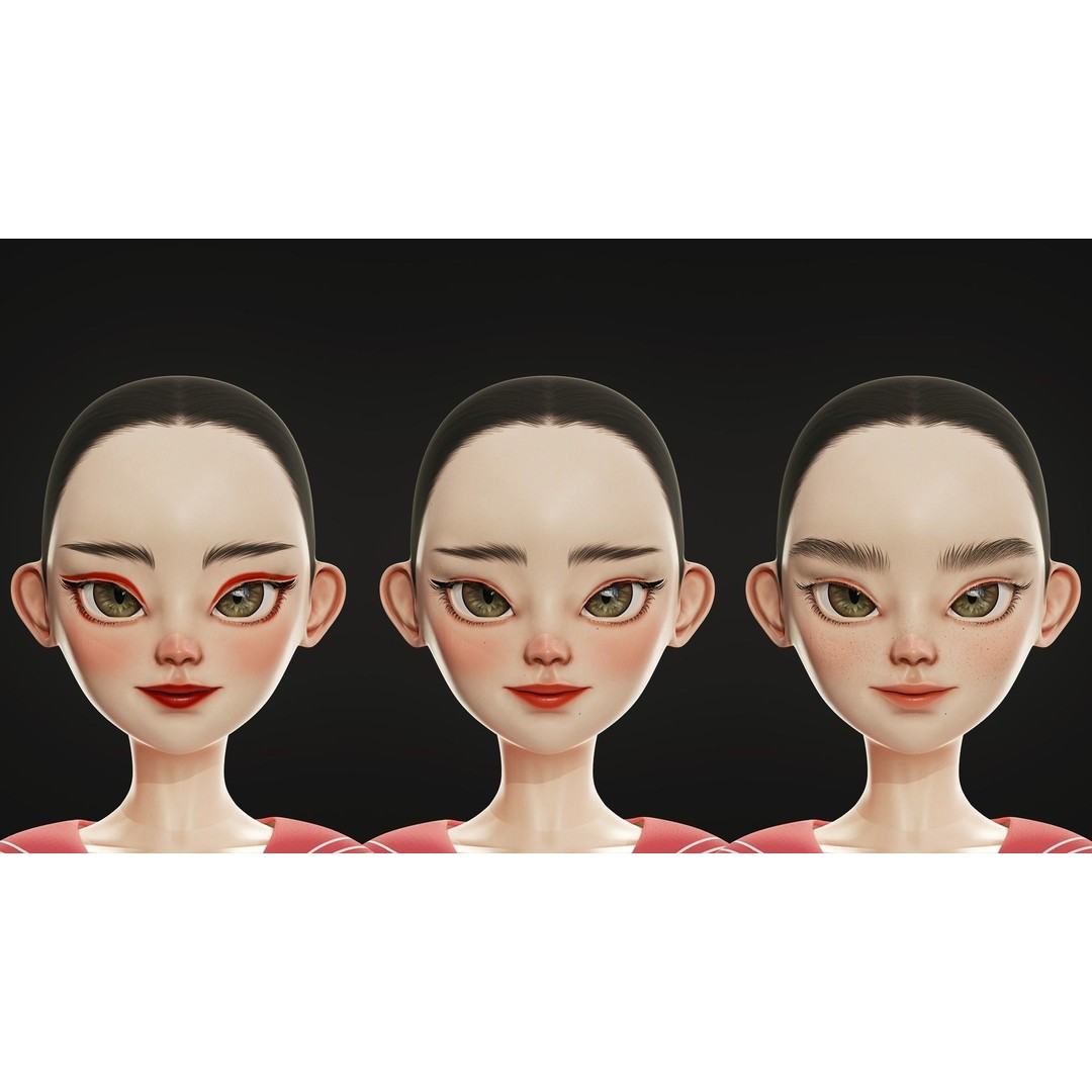 Eika 3D Model – Game-Ready Low-Poly Character with Customization - View 19