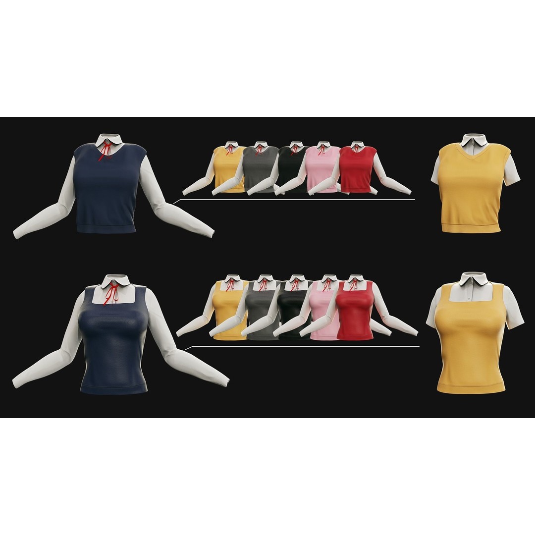 Eika 3D Model – Game-Ready Low-Poly Character with Customization - View 22