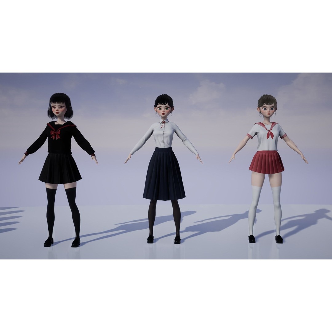 Eika 3D Model – Game-Ready Low-Poly Character with Customization - View 24