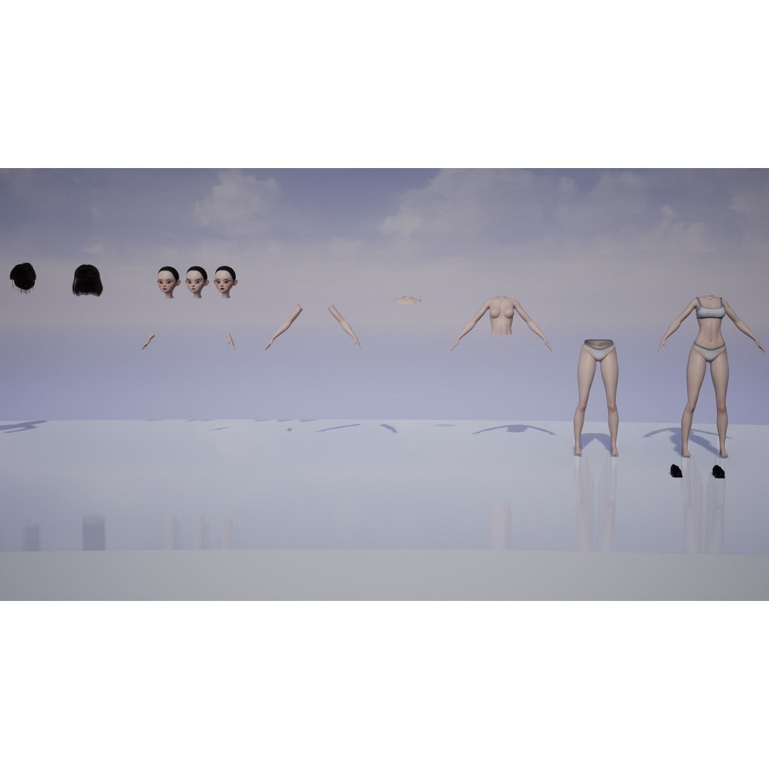 Eika 3D Model – Game-Ready Low-Poly Character with Customization - View 28