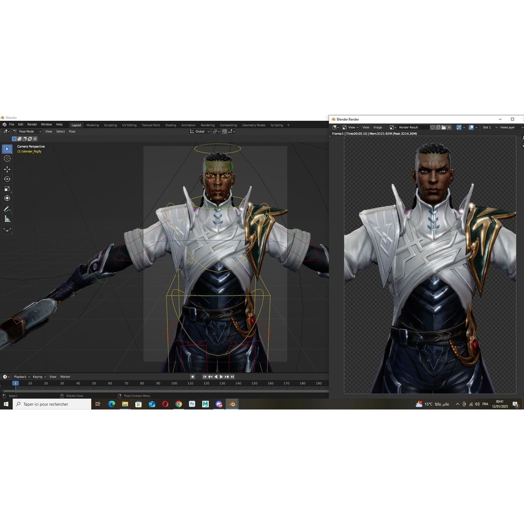 Lucian 3D Model – Low Poly Rigged Character with PBR Textures - View 19