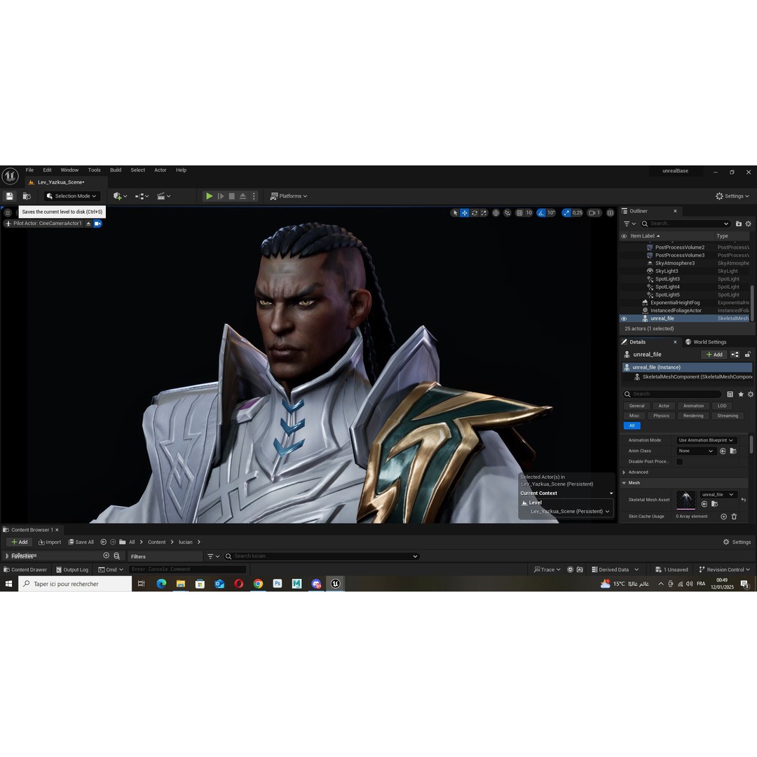 Lucian 3D Model – Low Poly Rigged Character with PBR Textures - View 22