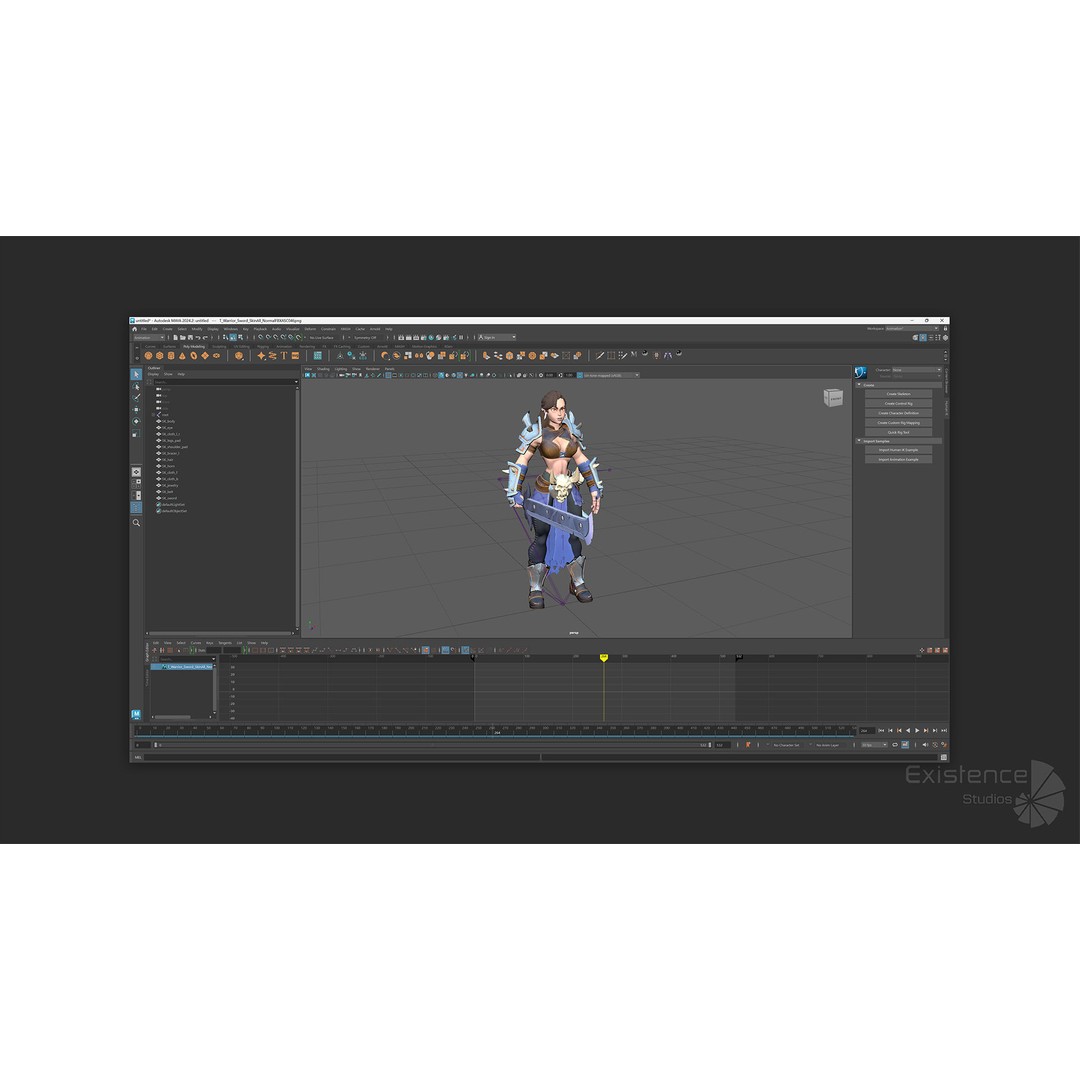 Stylized Warrior 05 3D Model – Low Poly Fantasy Character, Rigged PBR - View 10