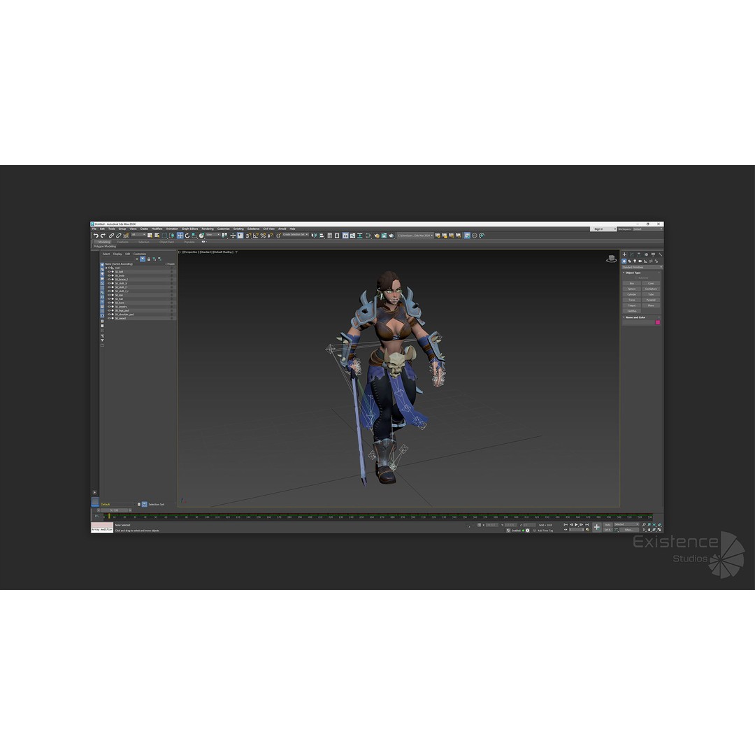 Stylized Warrior 05 3D Model – Low Poly Fantasy Character, Rigged PBR - View 11