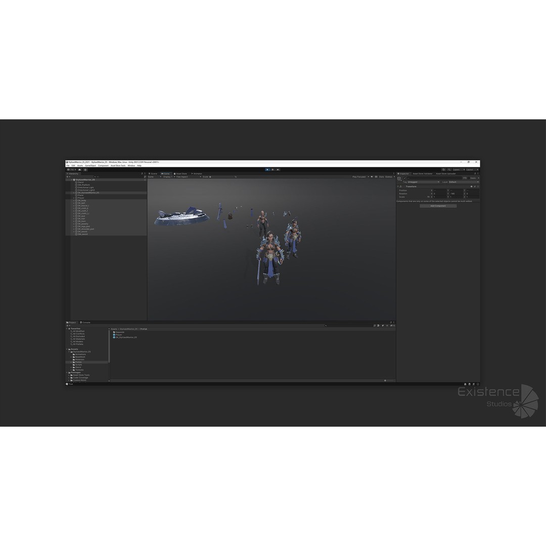 Stylized Warrior 05 3D Model – Low Poly Fantasy Character, Rigged PBR - View 14