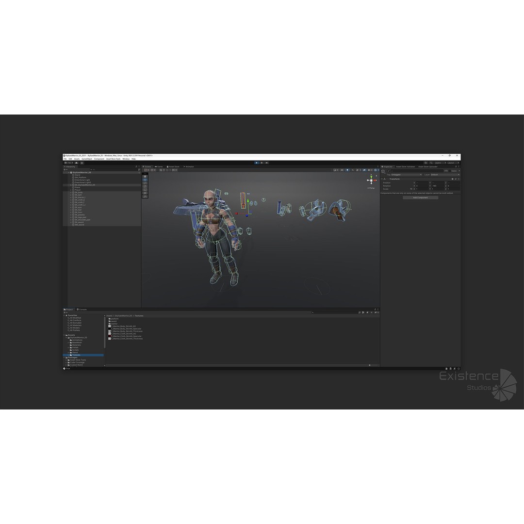 Stylized Warrior 05 3D Model – Low Poly Fantasy Character, Rigged PBR - View 15