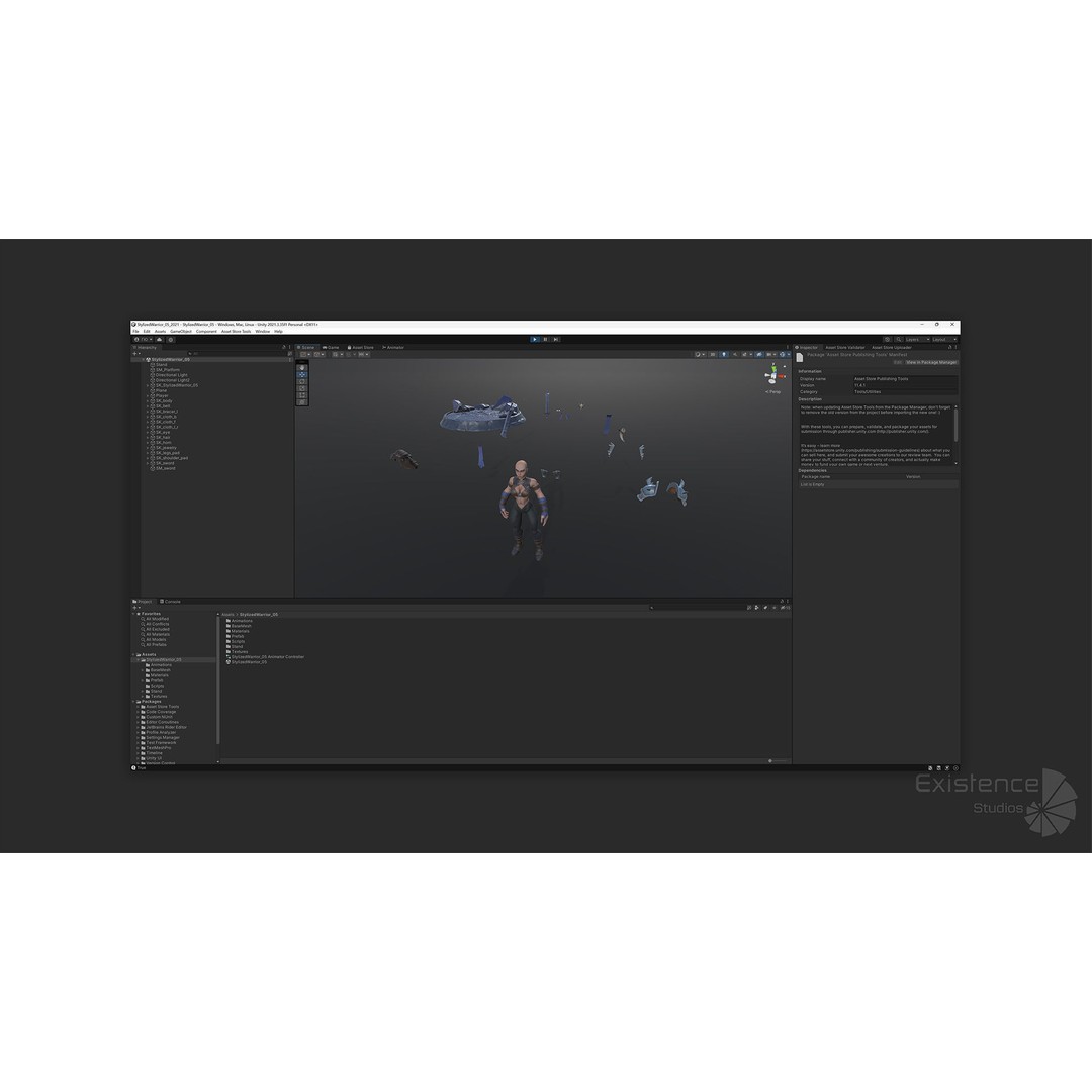 Stylized Warrior 05 3D Model – Low Poly Fantasy Character, Rigged PBR - View 18