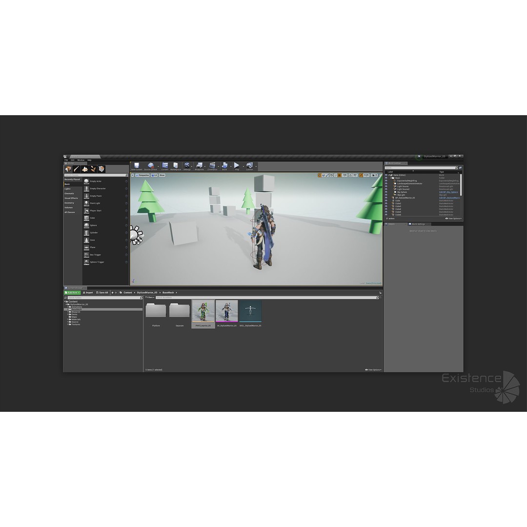 Stylized Warrior 05 3D Model – Low Poly Fantasy Character, Rigged PBR - View 24