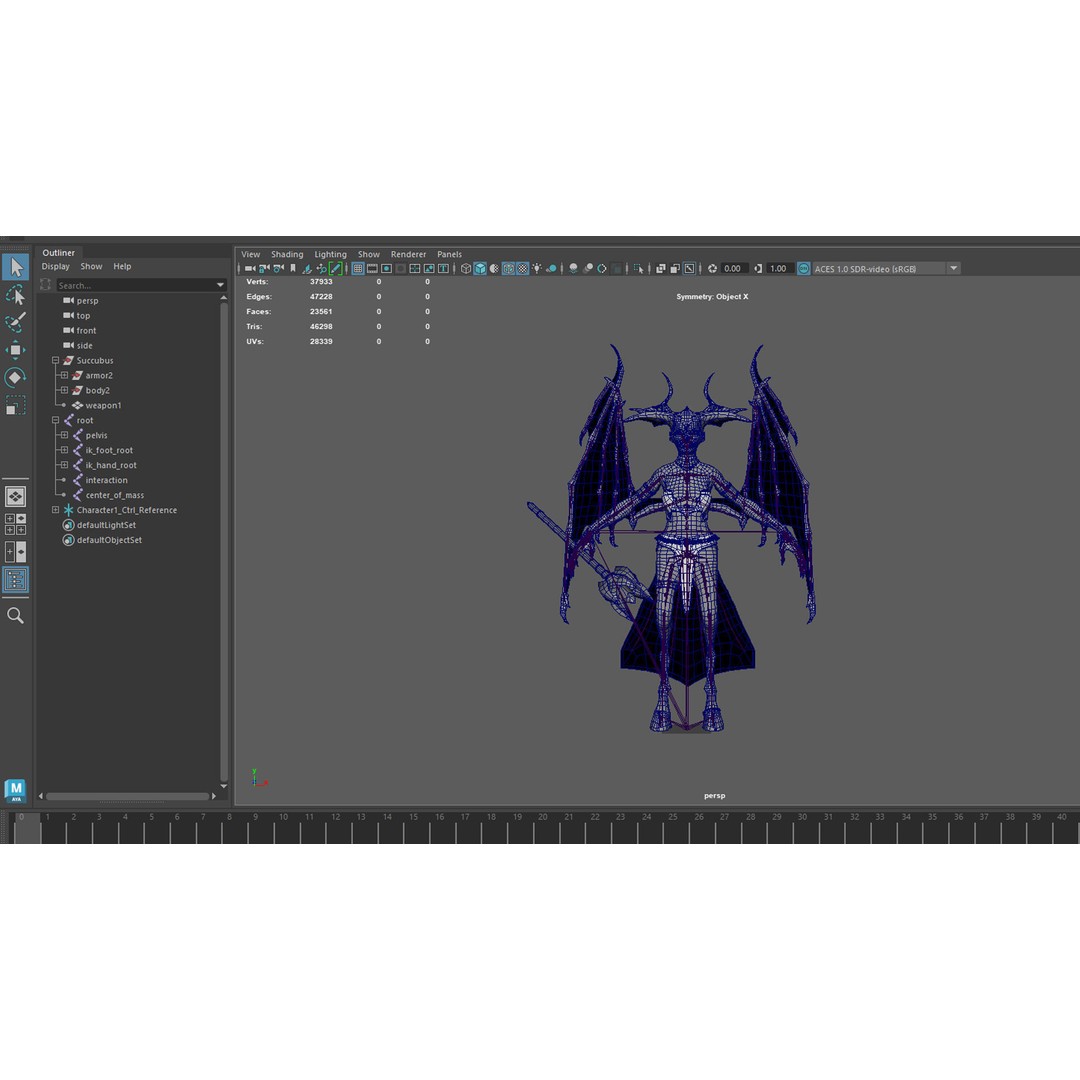 Succubus 3D Model – Low Poly Animated Character, FBX