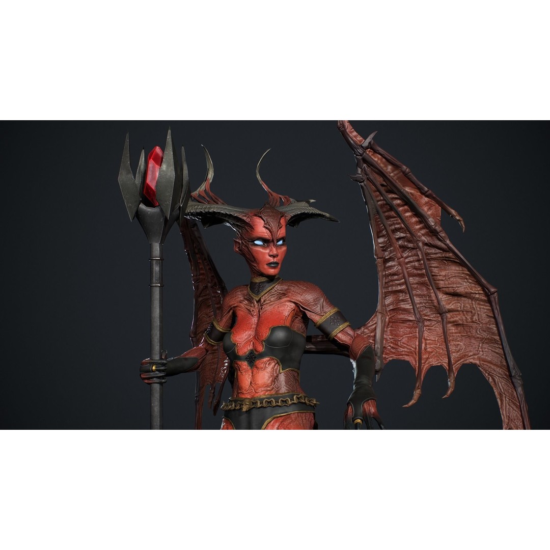 Succubus 3D Model – Low Poly Animated Character, FBX - View 10