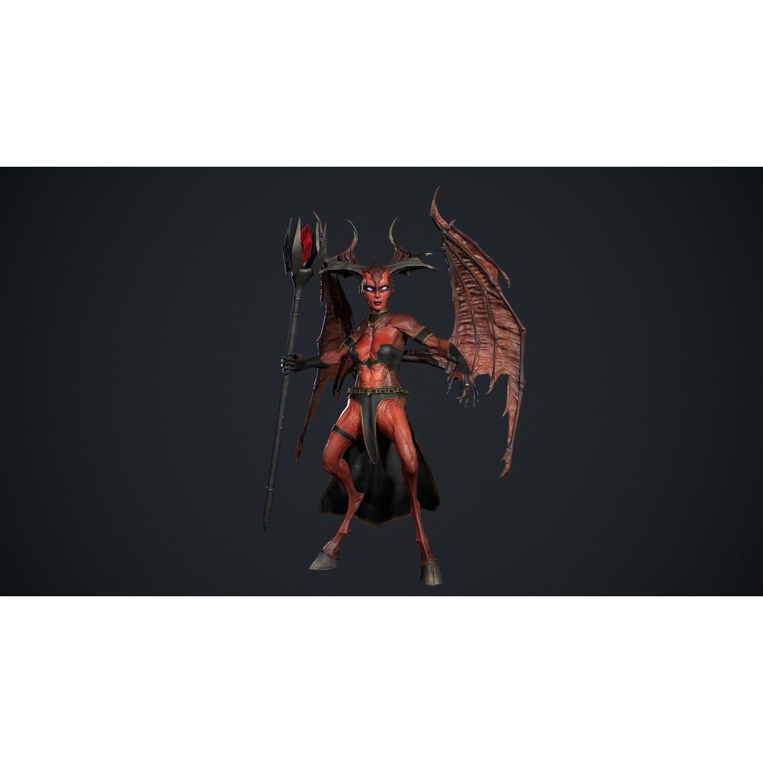 Succubus 3D Model – Low Poly Animated Character, FBX - View 11