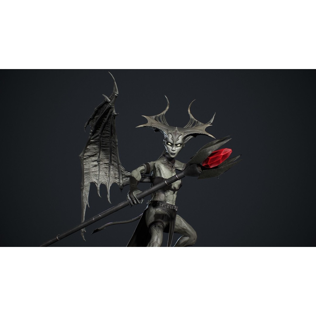 Succubus 3D Model – Low Poly Animated Character, FBX - View 12