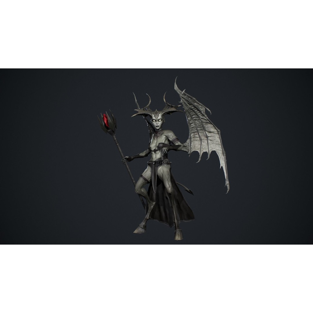 Succubus 3D Model – Low Poly Animated Character, FBX - View 14