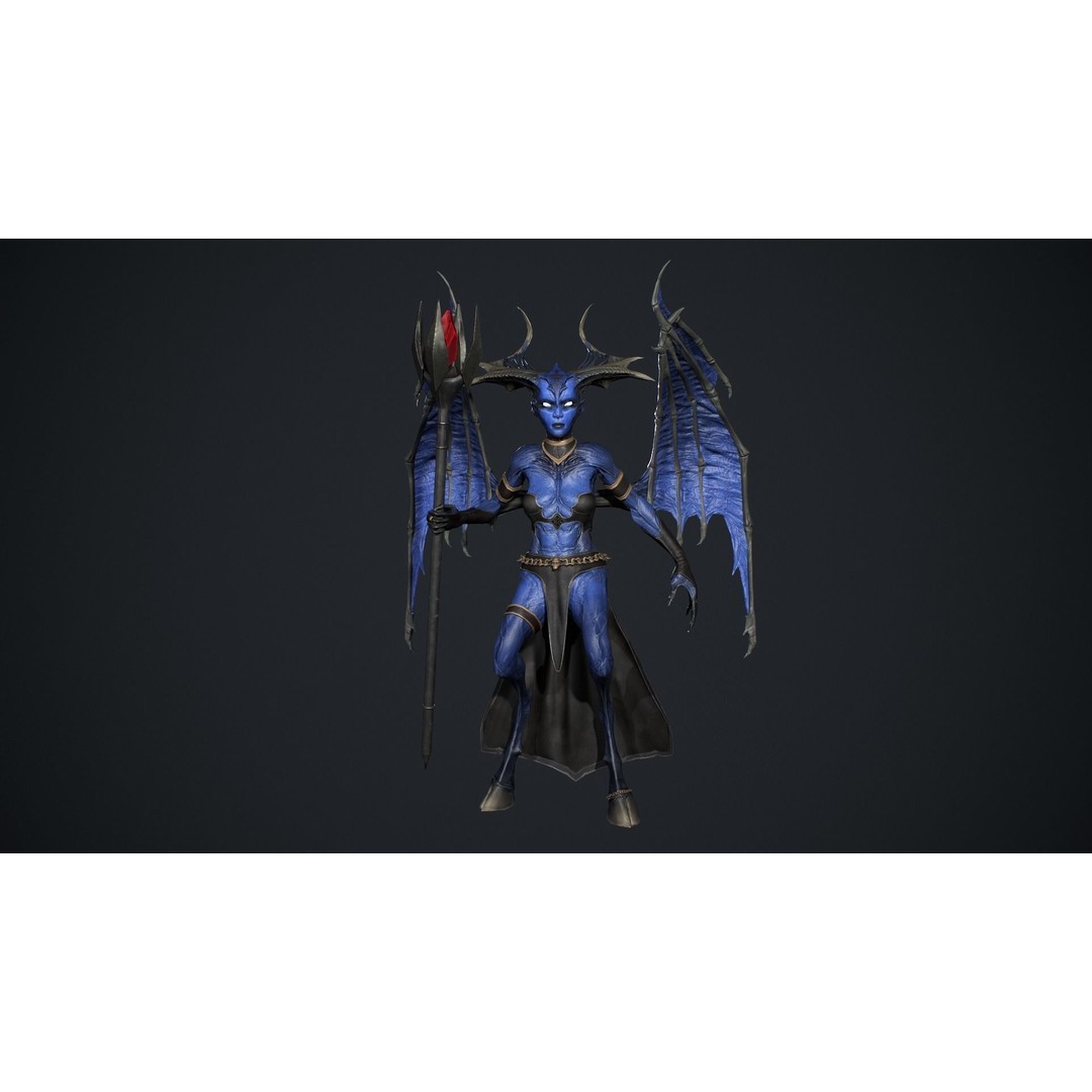 Succubus 3D Model – Low Poly Animated Character, FBX - View 15