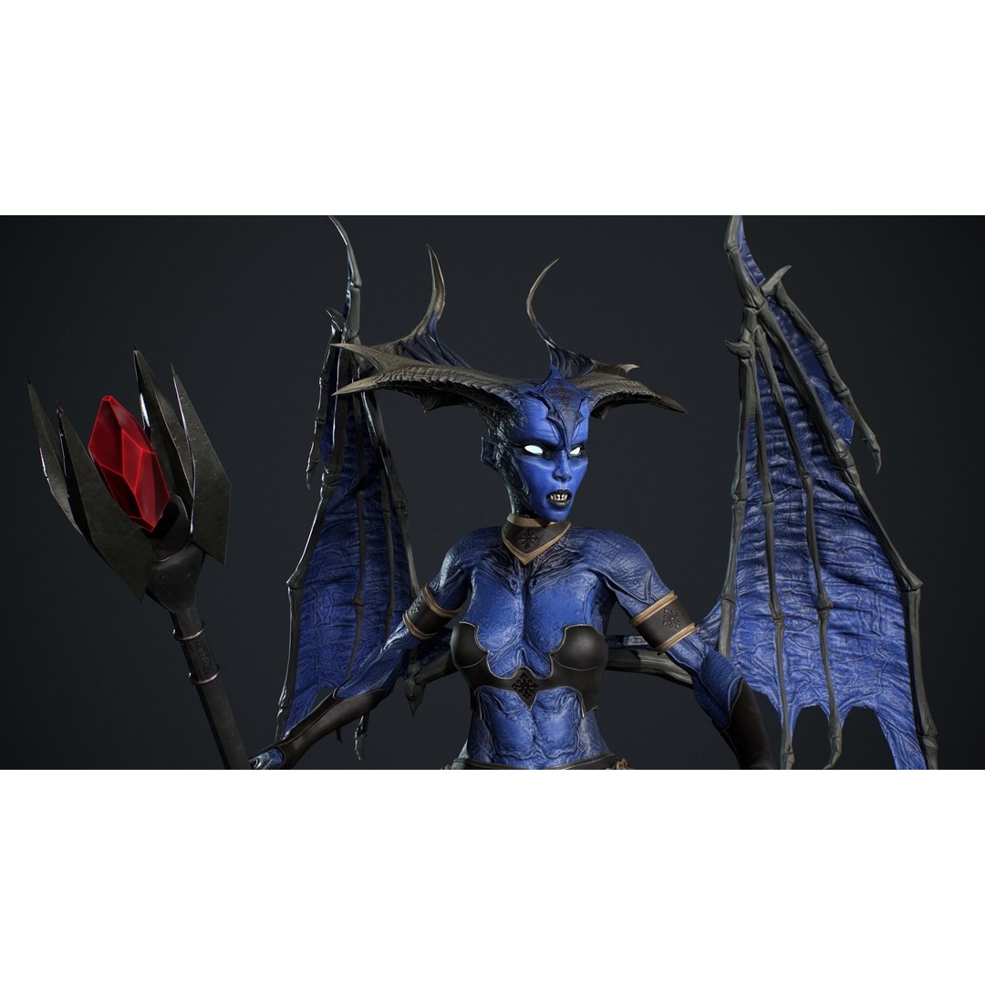 Succubus 3D Model – Low Poly Animated Character, FBX - View 17