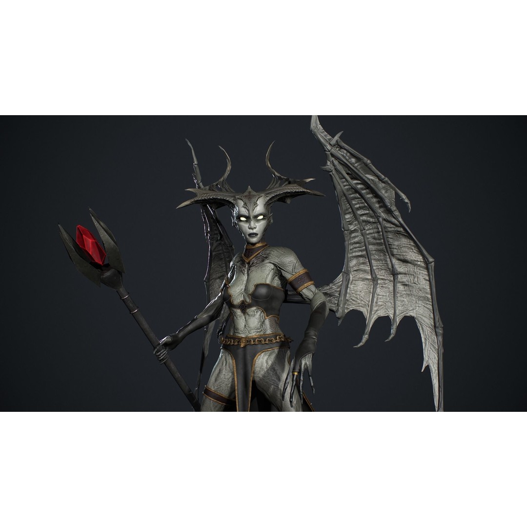 Succubus 3D Model – Low Poly Animated Character, FBX - View 3
