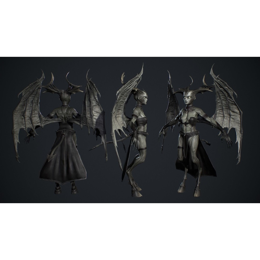 Succubus 3D Model – Low Poly Animated Character, FBX - View 5