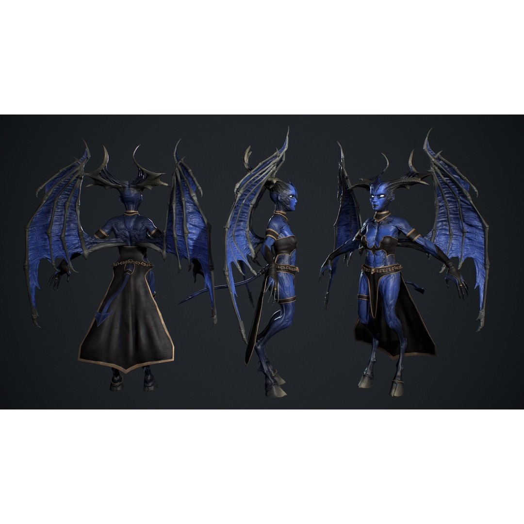 Succubus 3D Model – Low Poly Animated Character, FBX - View 7