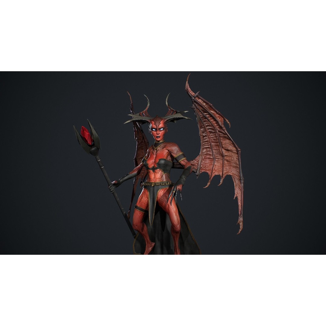 Succubus 3D Model – Low Poly Animated Character, FBX - View 9