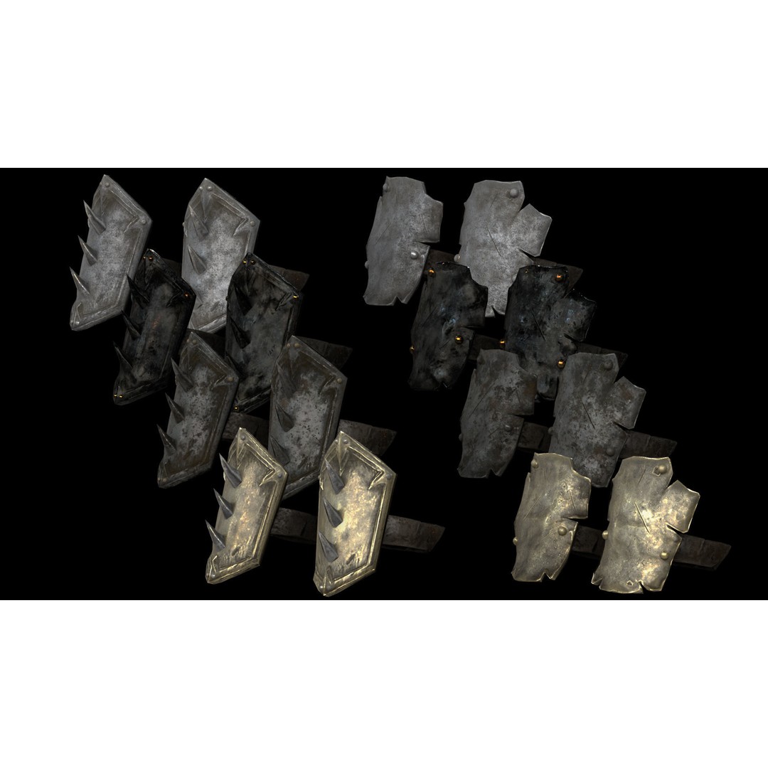 Brutal Armor 3D Model – Low Poly Rigged Character Armor Set - View 14