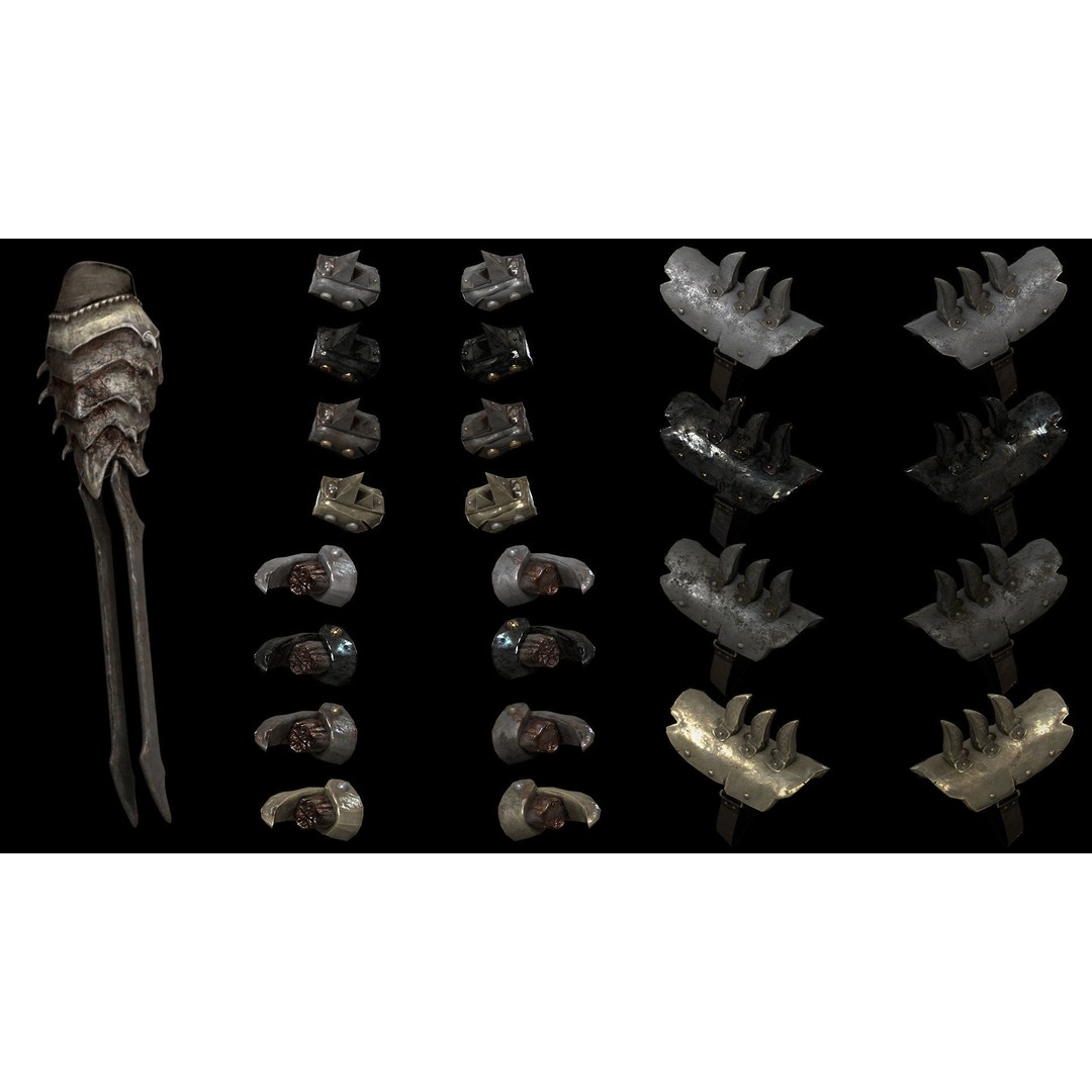 Brutal Armor 3D Model – Low Poly Rigged Character Armor Set - View 18