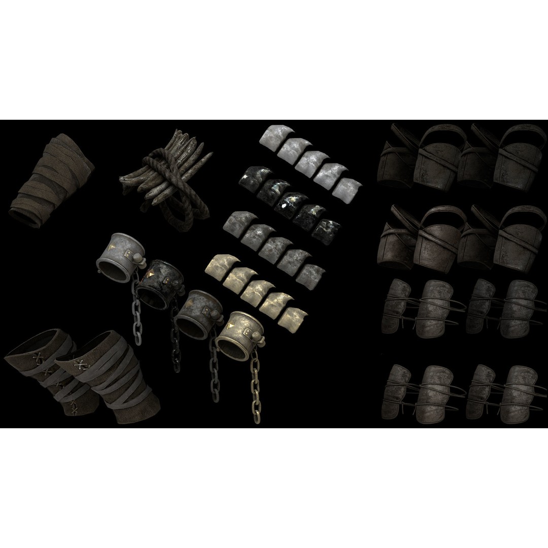 Brutal Armor 3D Model – Low Poly Rigged Character Armor Set - View 19